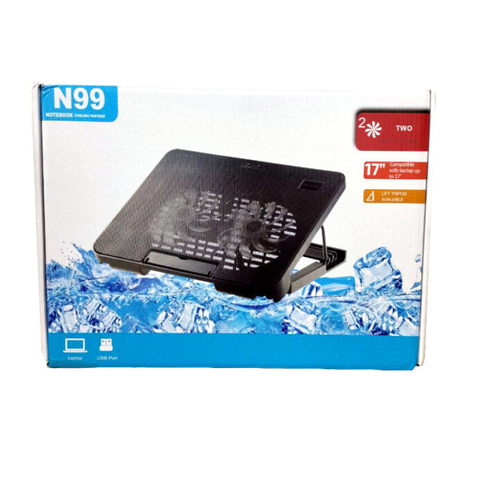 X N99 2 Fan Cooling PAD With Two USB and Light