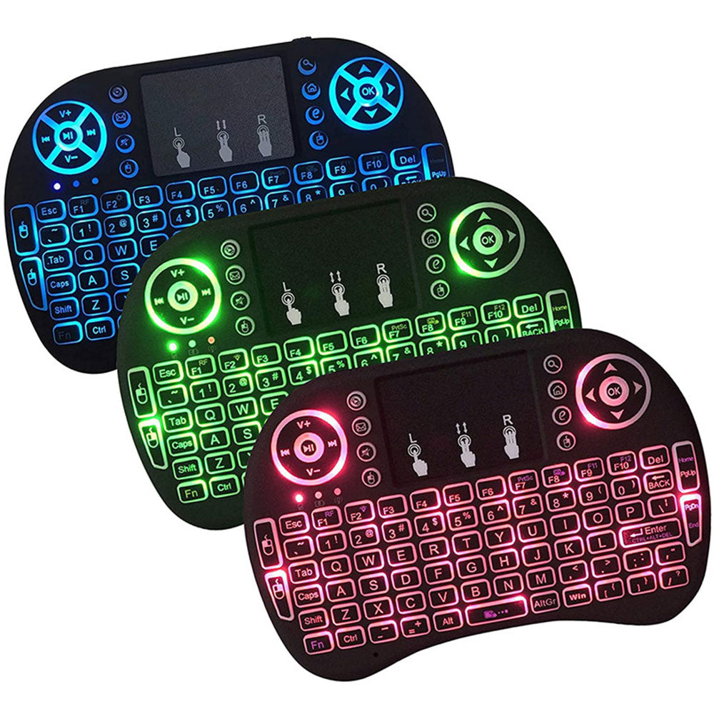 Mini TouchPad RF 500 Wireless With 3 Colour Backlit Keyboard Mouse