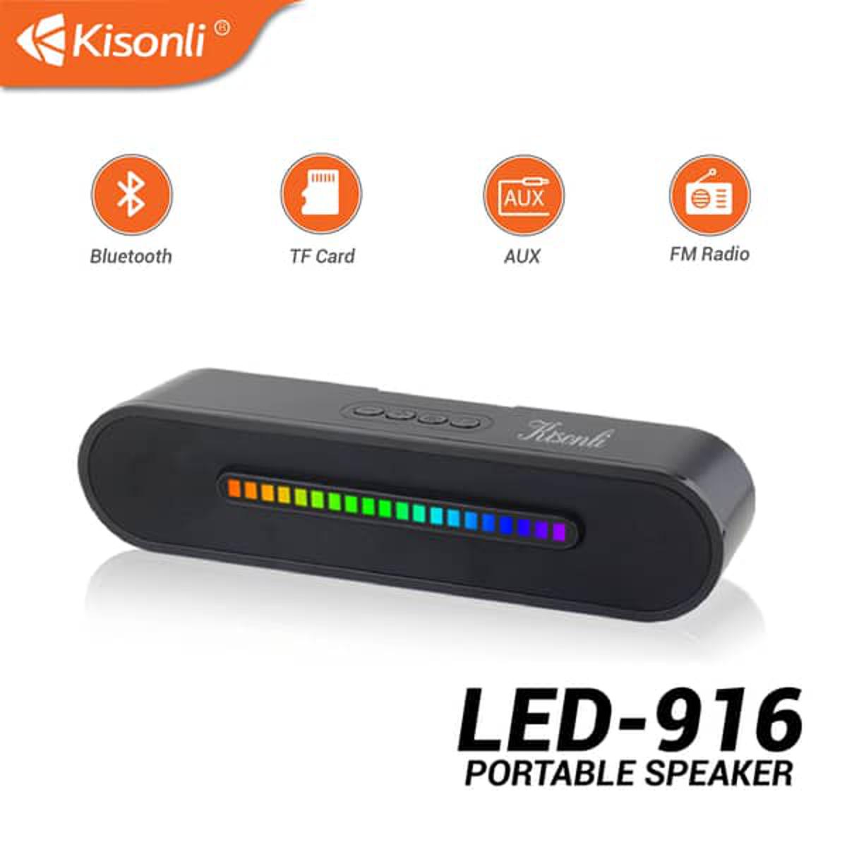 Kisonli Wireless Bluetooth Longbar Speaker LED-916