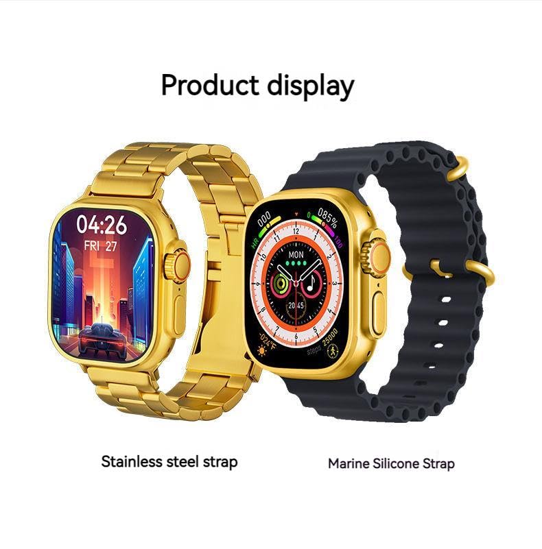 C9 Ultra Max Gold Edition Color Smartwatch 2.1 Inch Screen With Hryfine App