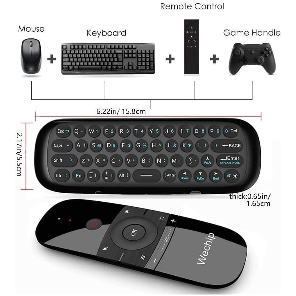 WeChip 2.4G Wireless Keyboard W1 Remote Control for Android TV Box/PC/Projector/HTPC/All-in-one PC and More