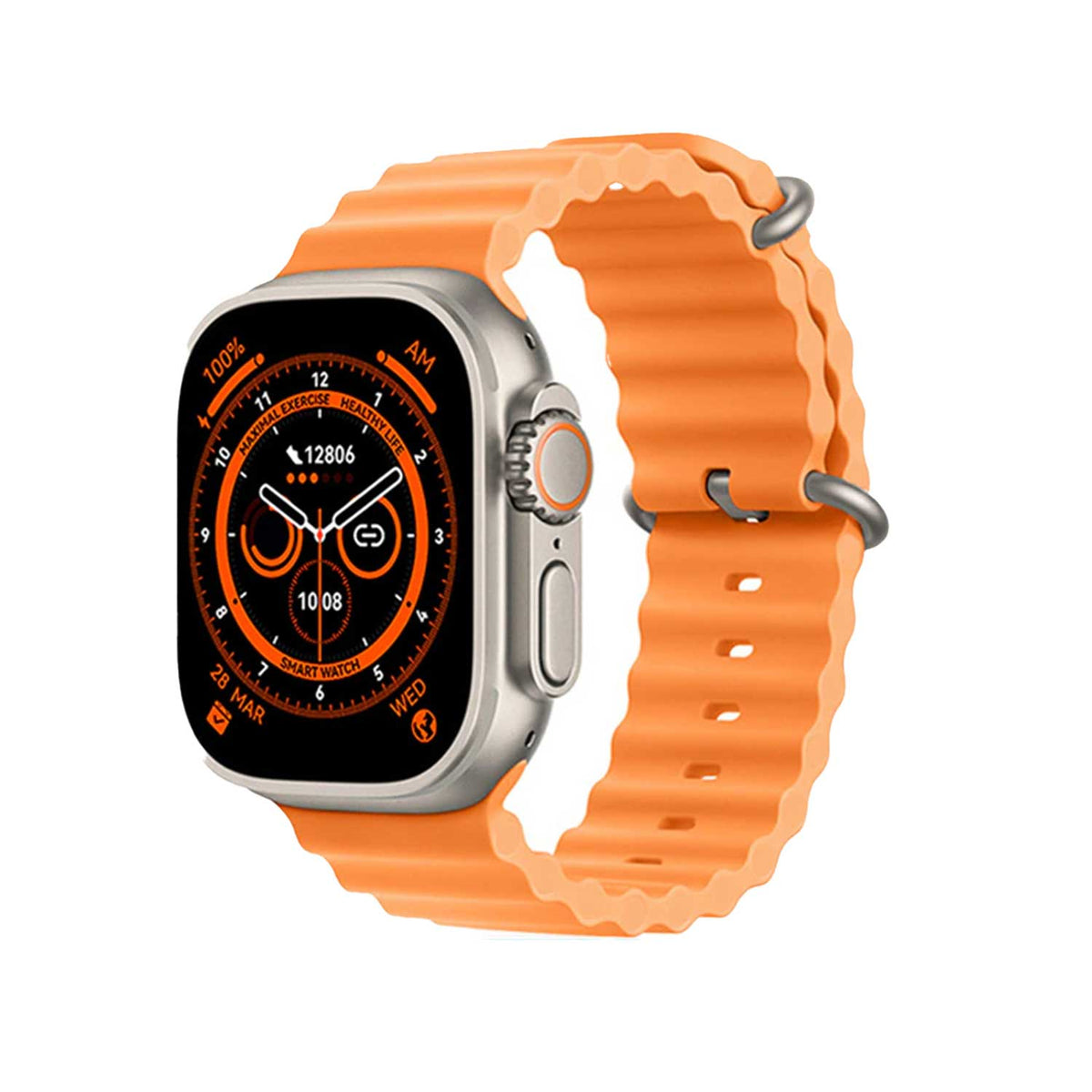 X8 Plus Ultra Smart Watch Series 8 Nfc 2.08 Inch Always-on Display & Wireless Charging 49mm With Wearfit Pro App Orange