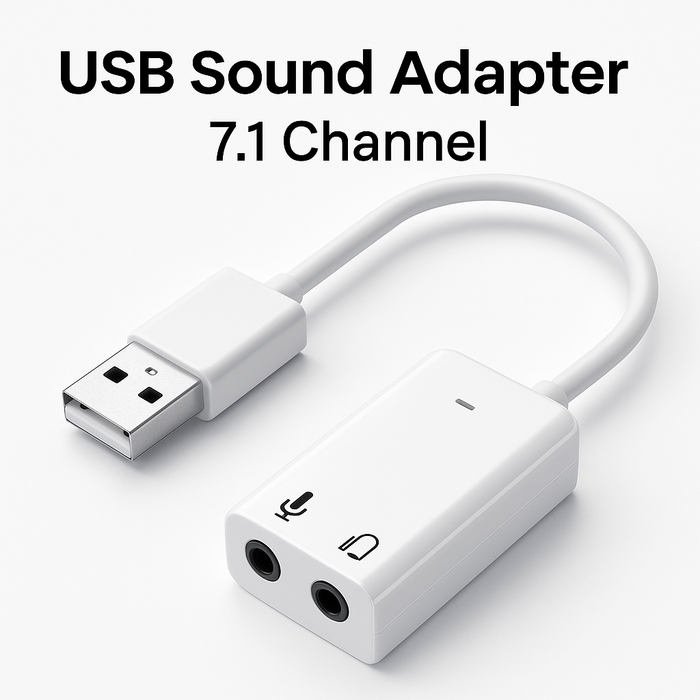 ๐ง External USB 2.0 Stereo Audio Sound Card โ 7.1 Channel USB Sound Adapter | USB Audio Adapter for Laptop, PC, Computer, Mobile, and PS4 โ USB Sound Card with Mic & Headphone Jack โ External USB Sound Card Adapter for Gaming, Music, and Recording