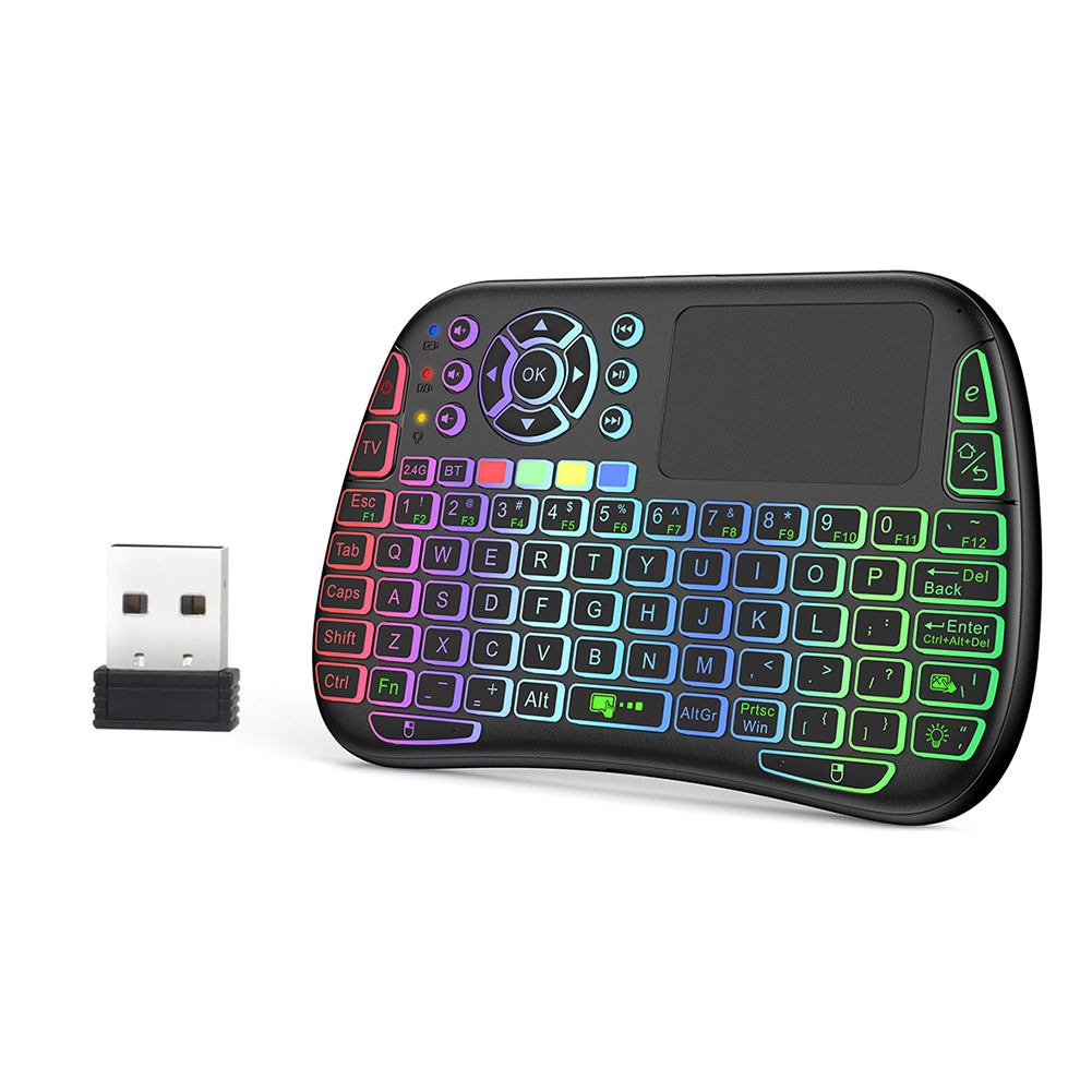 M9 BLUETOOTH MINI WIRELESS KEYBOARD 7 BACKLIT 2.4G AIR MOUSE REMOTE TOUCHPAD