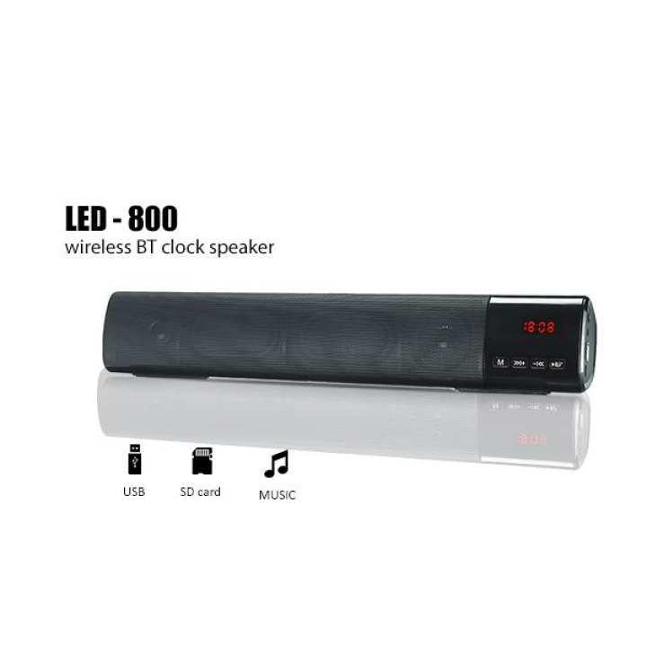 Kisonli Wireless Bluetooth Clock Speaker LED-800