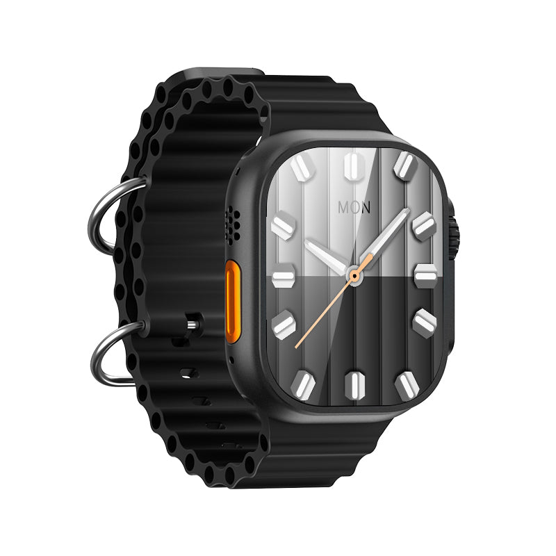 S100 Fendior Smart Watch Ultra 2 With 7 Straps 49mm With Silicon Watch Protector Case With Fitpro App Black