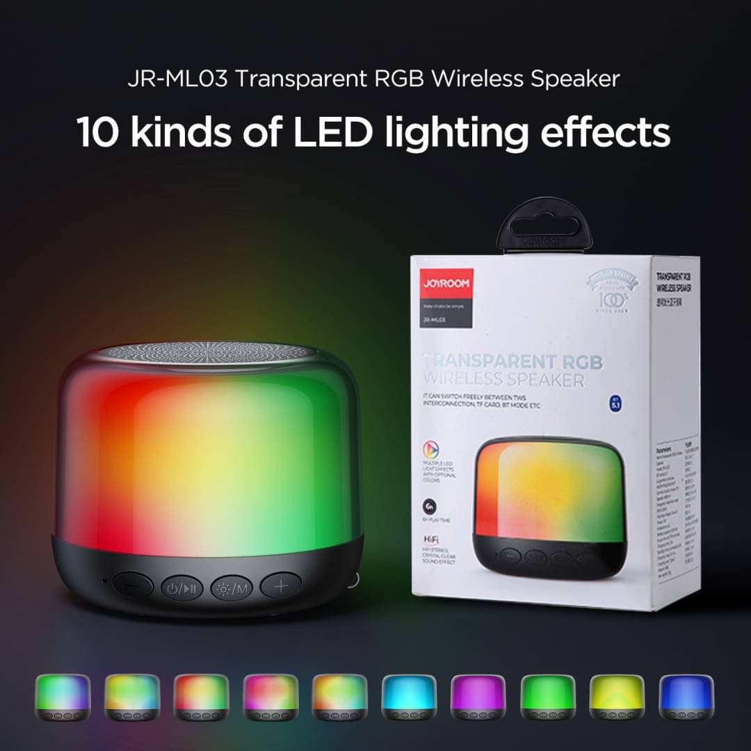 JOYROOM JR-ML03 Transparent RGB Wireless Bluetooth Speaker